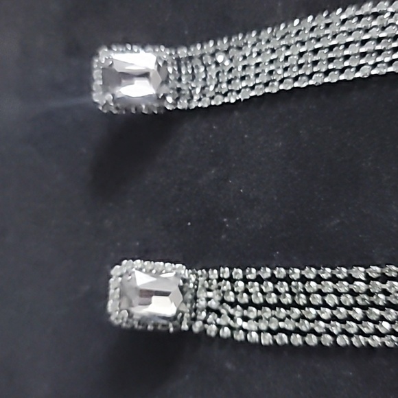 Rhinestone Dangle Earrings - Picture 2 of 7